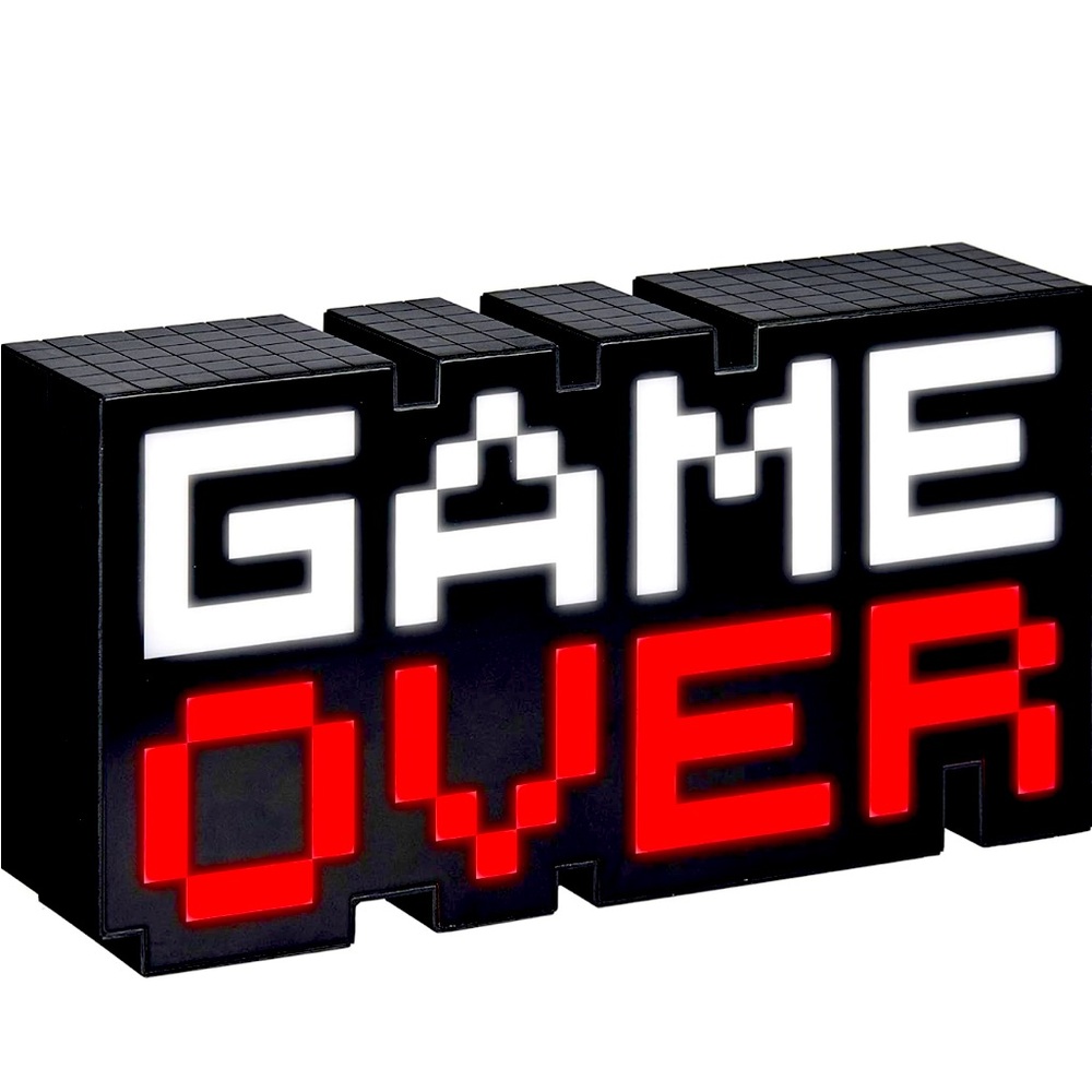 Game Over 8-Bit Pixel Light, Color Changing and Sound Reactive Mood Light, New